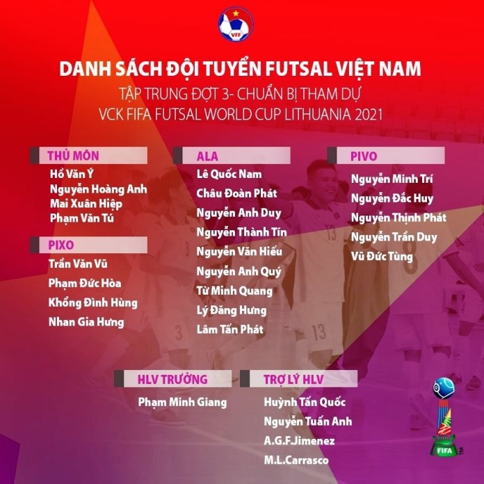 22 tuyển thủ futsal Việt Nam di chuyển ra Hà Nội