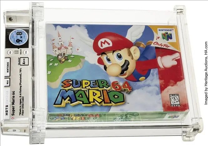 Băng video game Super Mario 64 được bán với giá kỷ lục 1,56 triệu USD