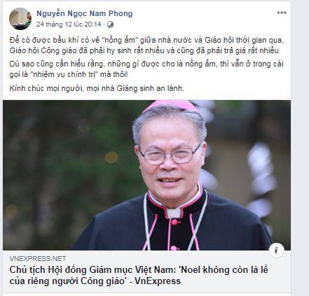 Chả trách Lm Nguyễn Ngọc Nam Phong cực đoan, chống đối