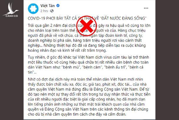 Đại dịch đã giúp người dân nhìn rõ bộ mặt phá hoại, kích động của Việt Tân