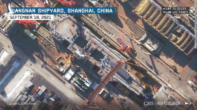 Hình ảnh mới nhất về tàu sân bay Type 003 của Trung Quốc được chụp từ vệ tinh