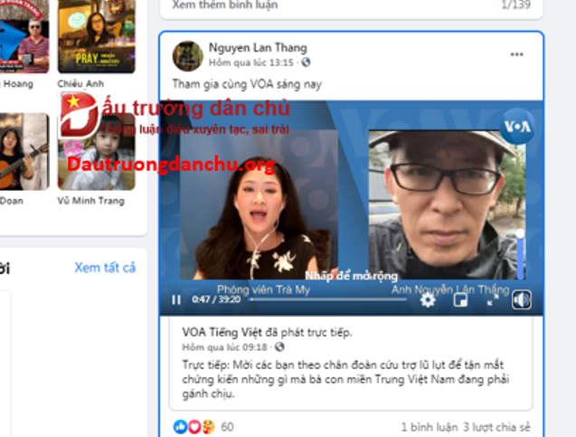 Nguyễn Lân Thắng bẽ mặt trước người dân vùng lũ trả lời trực tiếp VOA