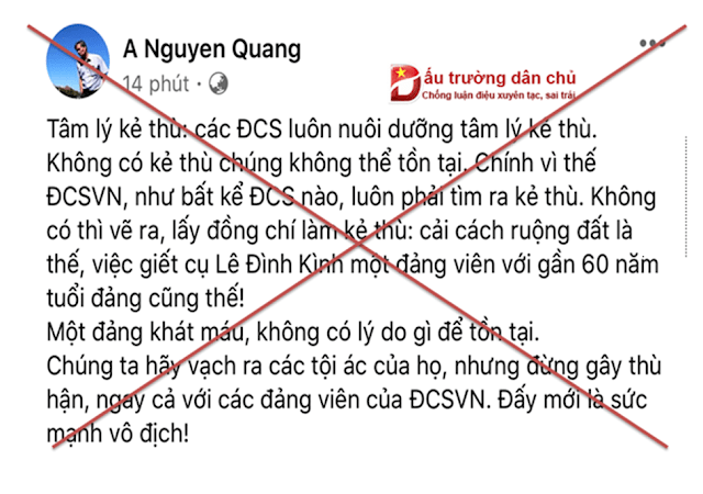 Nguyễn Quang A lại mưu đồ ‘chính trị hóa vụ Đồng Tâm’ thông qua vai trò của Lê Đình Kình