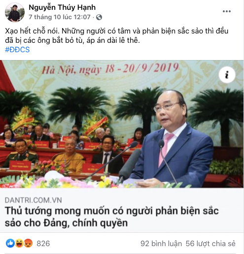 Nguyễn Thuý Hạnh đang muốn tiếp bước Phạm Đoan Trang?