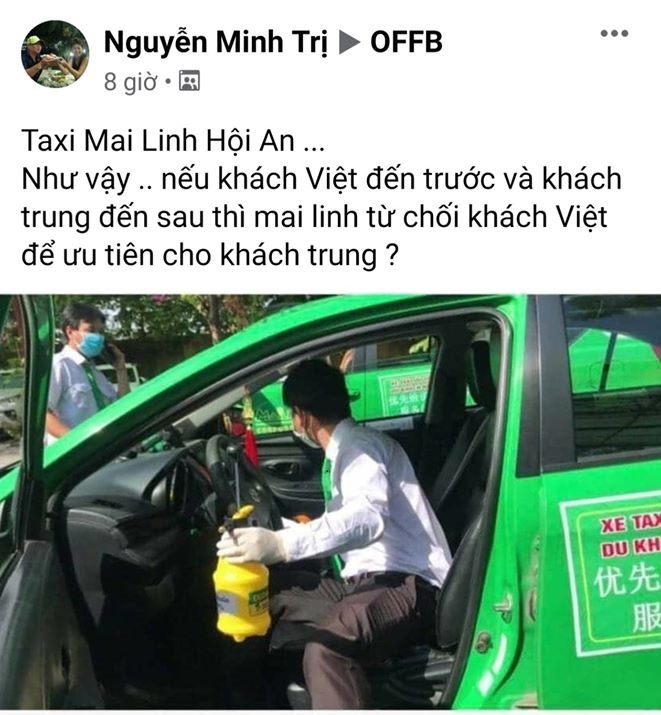 Nguyễn Xuân Diện share tin giả về “đội taxi riêng phục vụ khách Trung Quốc” của hãng Mai Linh