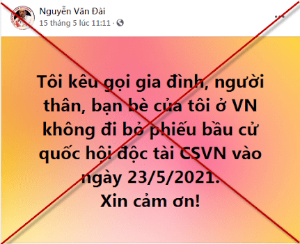 Nhìn nhận về việc Nguyễn Văn Đài tẩy chay bầu cử