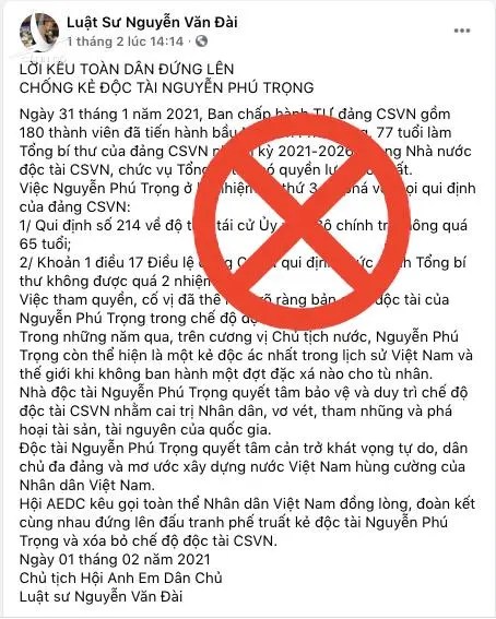 Nực cười tiếng nói lạc lõng của Nguyễn Văn Đài