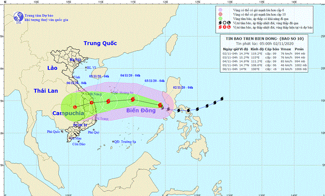 Siêu bão Goni vào biển Đông, hướng đến miền Trung
