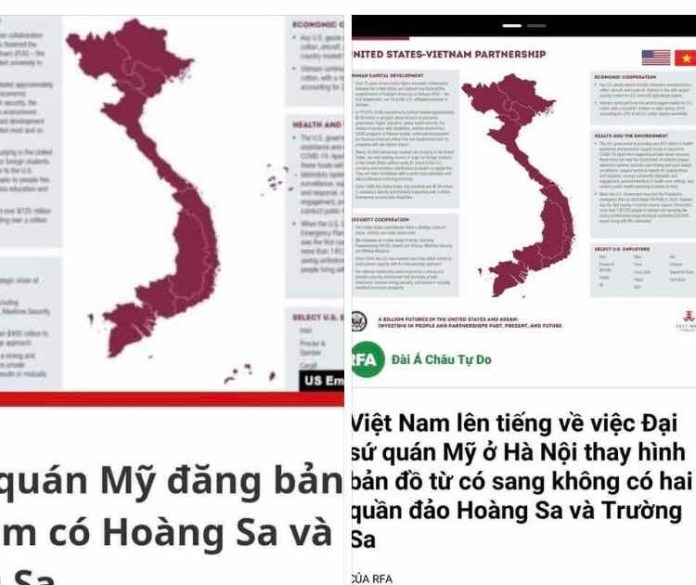Sứ quán Mỹ đăng bản đồ Việt Nam không có Hoàng Sa, Trường Sa: Sự cố hay chủ ý?