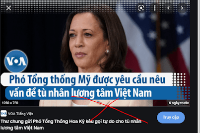 Tình thế của giới chống Cộng trước chuyến thăm Việt Nam của bà Harris