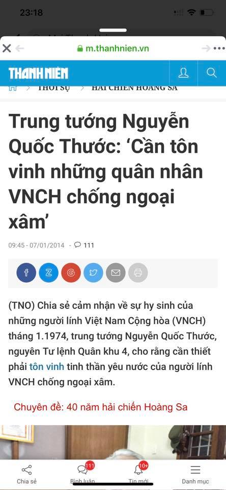 Trung tướng Nguyễn Quốc Thước đã yêu cầu lãnh đạo Báo Thanh niên sửa sai ngay bài báo ghi không đúng ý kiến của ông