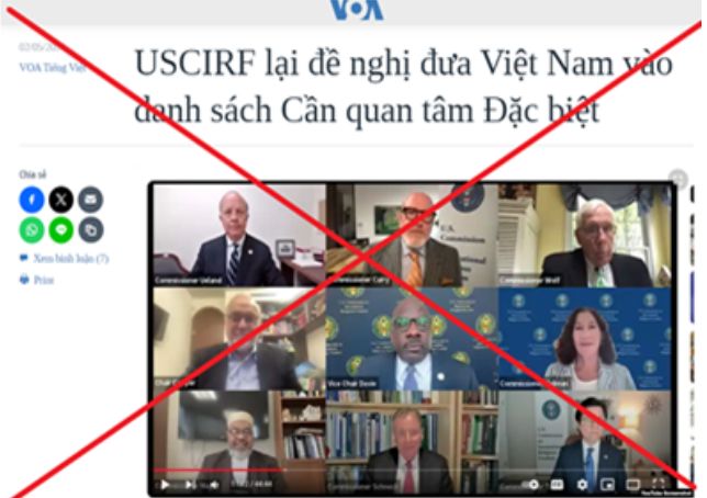 Phản đối Uscirf đưa Ra Các Nhận định Thiếu Khách Quan, Sai Lệch Về Tình Hình Tôn Giáo Việt Nam
