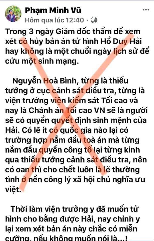 Âm mưu nhằm chính trị hoá phiên toà xét xử Hồ Duy Hải là một trò lưu manh, đểu cáng và bần tiện