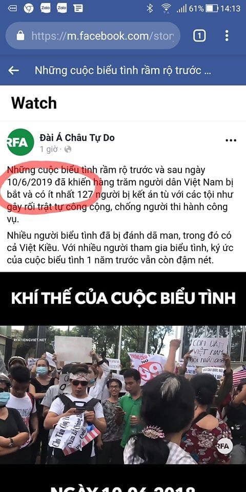 Âm Mưu "Tổng Biểu Tình" Vào Ngày 10/6/2019 Thất Bại Thảm Hại