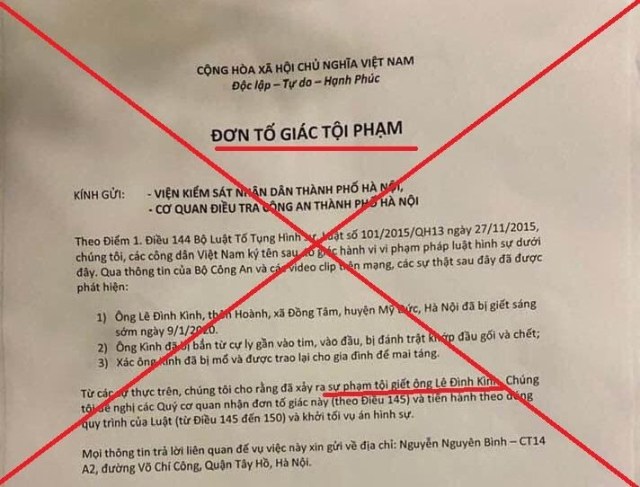 Bản chất “Lá thư tố giác tội phạm” trong vụ việc Đồng Tâm