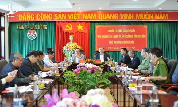 Ban Chỉ đạo Trung ương về PCTN làm việc với Tỉnh uỷ Đắk Nông và Đắk Lắk