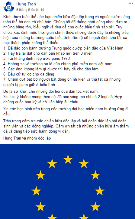 Bàn về lời kêu gọi biểu tình, bạo động vào ngày 31/05/2020