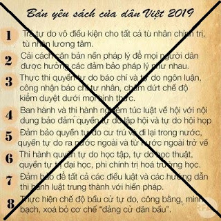 'Bản yêu sách 8 điểm năm 2019 của dân Việt' - trò tiếm danh nhăng cuội của các nhà dâm chủ