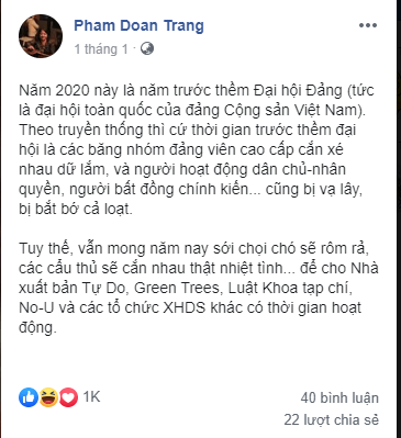 Báo cáo Đồng Tâm – khi Đoan Trang vào vai “kền kền”!