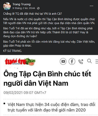 Bị nguyên thủ nước ngoài chúc Tết nghĩa là bị ngoại thuộc?