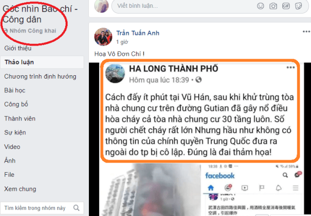 Bịa đặt cháy ở Vũ Hán