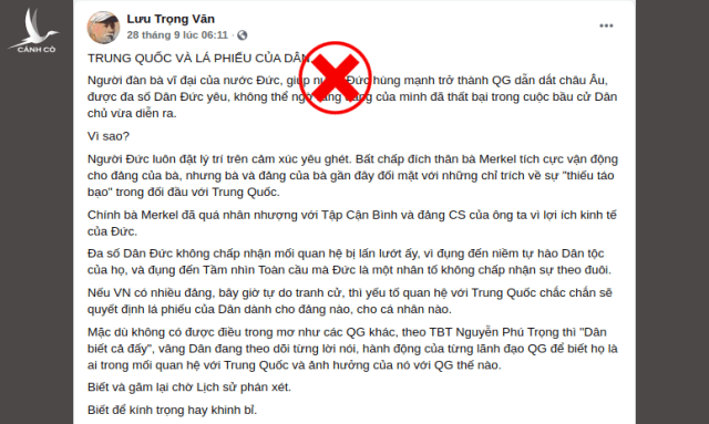 Bình phẩm bầu cử Đức để rêu rao “đa nguyên, đa đảng”, Lưu Trọng Văn lại thể hiện sự ngờ nghệch