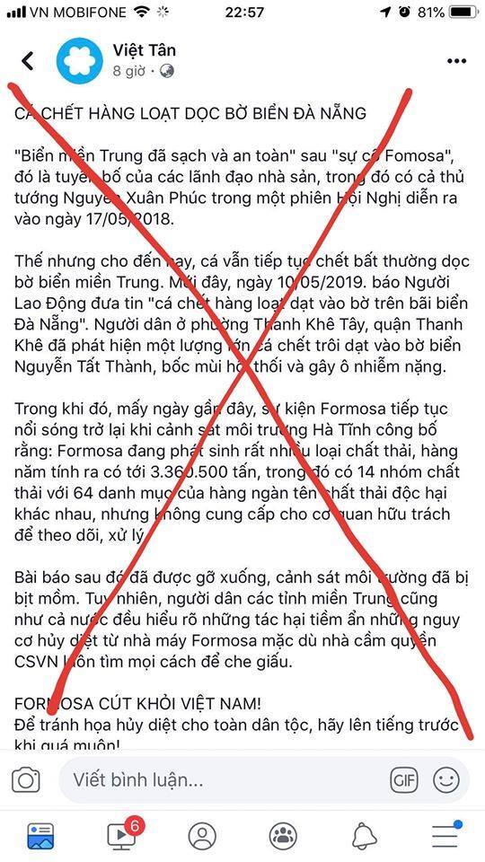 Bóc Phốt: Lấy Ảnh Fomorsa Ở Mỹ Để Xuyên Tạc Fomorsa Ở Vũng Áng Với Âm Mưu Khơi Lại Vụ Fomorsa Và Cá Chết