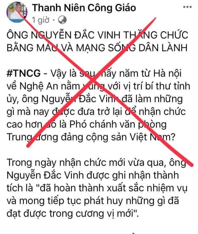 BÔI NHỌ BÍ THƯ TỈNH UỶ NGHỆ AN: FANAPGE Thanh Niên Công Giáo đang gián tiếp nhục mạ giáo hội!