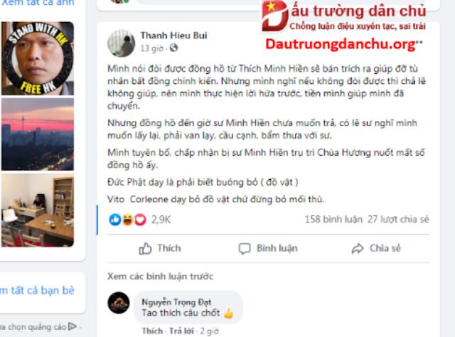 Bùi Thanh Hiếu hãy thôi cái thói 'lừa đảo' trên mạng xã hội