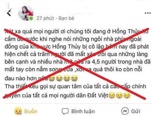 Cái kết đắng cho 2 kẻ bịa chuyện Facebook “Hàng trăm người Lệ Thủy chết trong lũ”