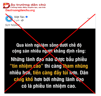 Cái nhìn chủ quan, luận điệu xấu xa, xuyên tạc trắng trợn về việc lấy phiếu tín nhiệm của Quốc hội