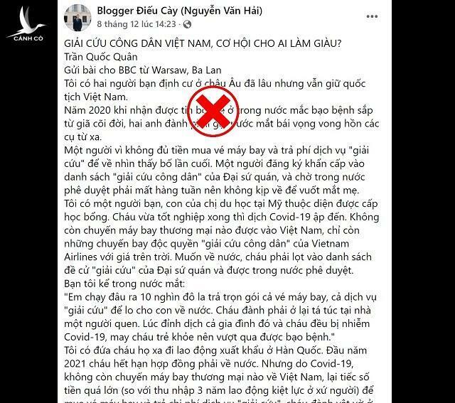 Cần chấm dứt hành vi trục lợi từ những chuyến bay giải cứu và các thủ đoạn xuyên tạc gây chia rẽ