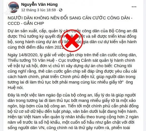 Căn cước công dân gắn chíp nào mà ngăn cản quyền tự do thông hành cá nhân của công dân?