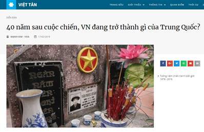 Cẩn Trọng Trước Hành Vi Lợi Dụng Chiến Tranh Biên Giới Phía Bắc Năm 1979 Hòng Xuyên Tạc, Bôi Nhọ