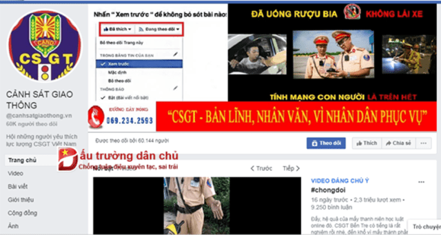 Cần xử lý các trang facebook mạo danh 'Cảnh sát giao thông'