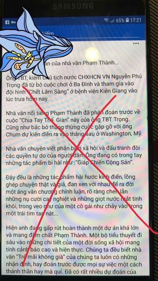 Cảnh Báo: Mọi Người Cảnh Giác Với Thông Tin Xấu, Độc Xung Quanh Vấn Đề Sức Khỏe Của Tổng Bí Thư, Chủ Tịch Nước Nguyễn Phú Trọng