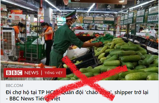 Cảnh giác: BBC đang cố gắng làm lu mờ vai trò cuả quân đội trong việc giúp TP HCM chống dịch