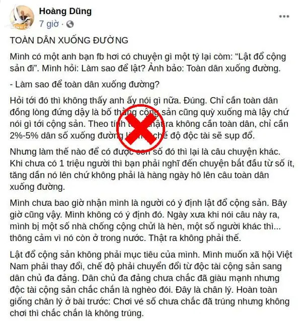 Cảnh giác chiêu trò kích động “toàn dân xuống đường”