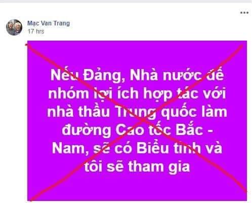 Cảnh Giác Trước Âm Mưu Lợi Dụng Dự Án Cao Tốc Bắc Nam Để Kích Động Chống Phá Nhằm Gây Mất An Ninh Trật Tự An Toàn Xã Hội