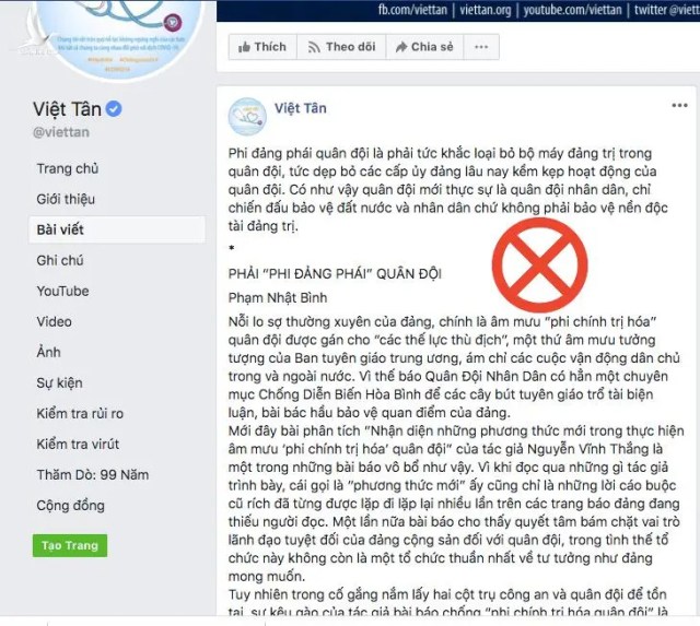 Cảnh giác trước âm mưu “phi chính trị hoá” quân đội trước thềm đại hội Đảng các cấp