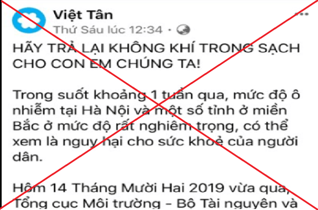 Cảnh giác trước việc lợi dụng ô nhiễm không khí ở Hà Nội để kích động tư tưởng chống đối