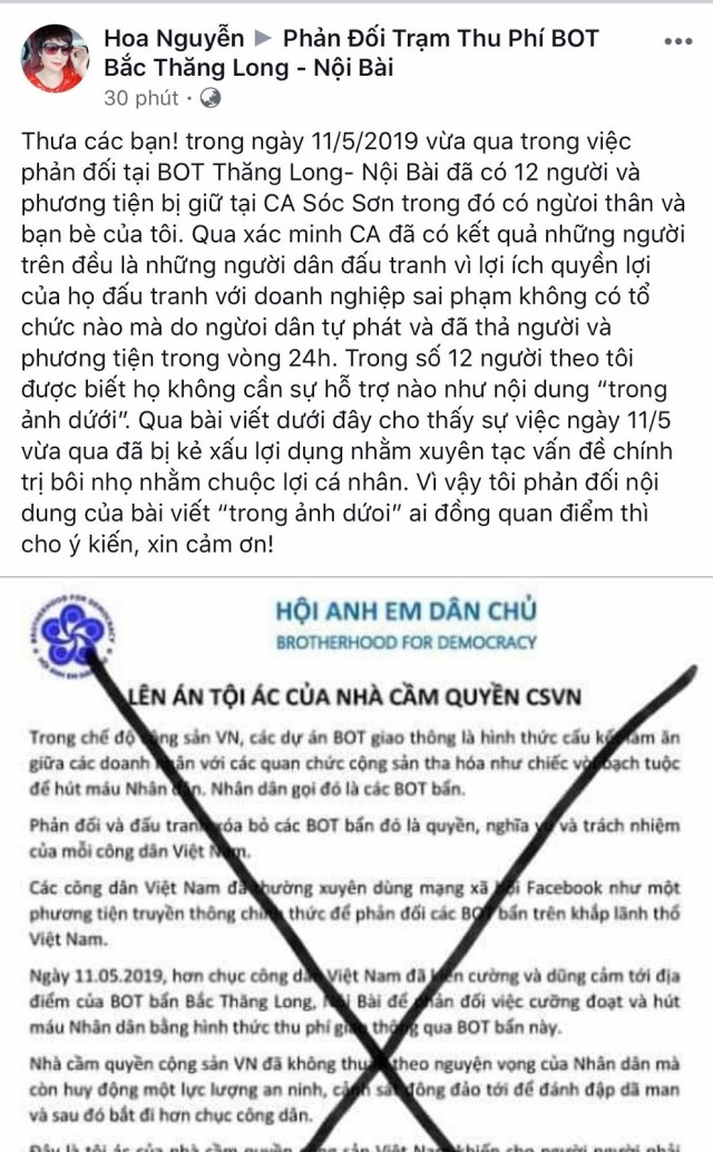 “Cánh lái xe” tố “Hội Anh em dân chủ” lợi dụng việc “đánh BOT”  để trục lợi cá nhân