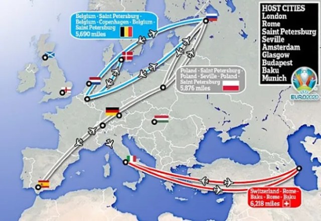 Cầu thủ 'khóc' vì đã phải di chuyển gần 10.000 km ở EURO 2020