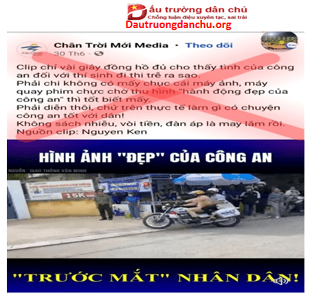 Chân trời mới Media cố tình bôi nhọ hình ảnh công an nhân dân