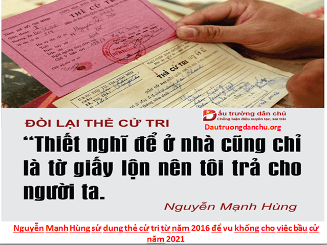 Chiêu trò vu khống về việc bị ‘thu lại thẻ cử tri’