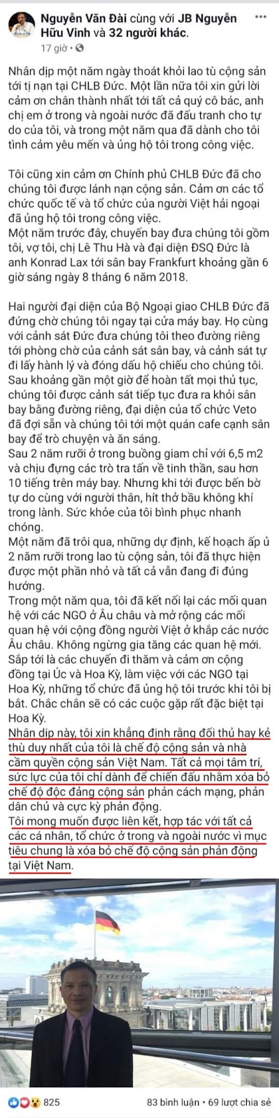 CHÍNH THỨC: Nguyễn Văn Đài XÁC NHẬN mục đích CHỐNG CHÍNH QUYỀN của tổ chức phản động “Hội Anh em Dân chủ”!