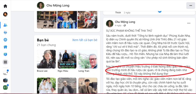 Chu Mộng Long đang xuyên tạc, bôi nhọ nghề giáo