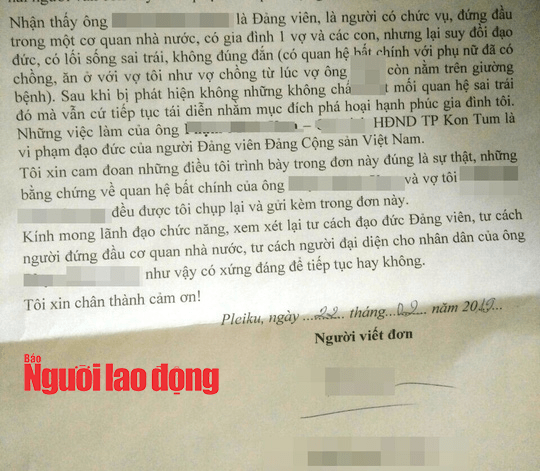 Chủ tịch HĐND TP Kon Tum quan hệ bất chính với vợ người khác do 'nhầm lẫn' (?)