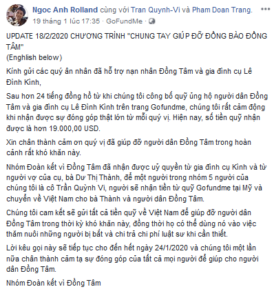 Chứng cứ việt tân tài trợ cho thảo khấu Đồng Tâm