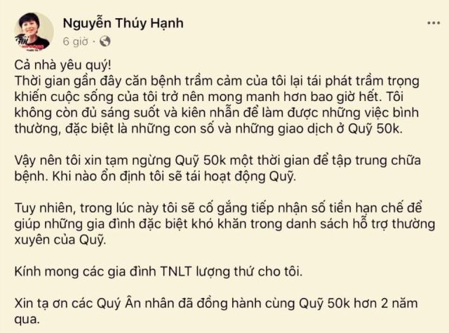 Chương trình “quỹ 50k” chính thức dừng hoạt động!